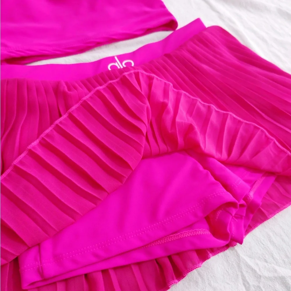 ALO Yoga Fuchsia Skirt Set